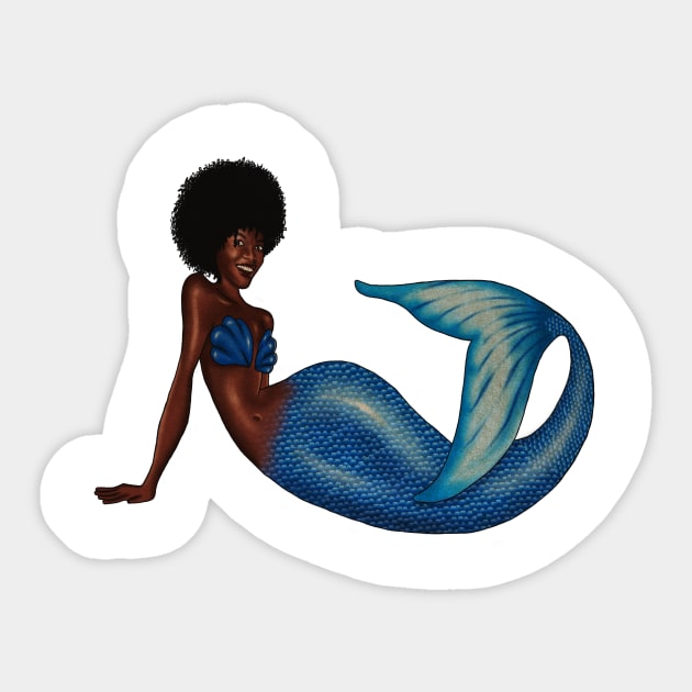 Afro Mermaid, African, Black Girl Magic Sticker by logiamerch